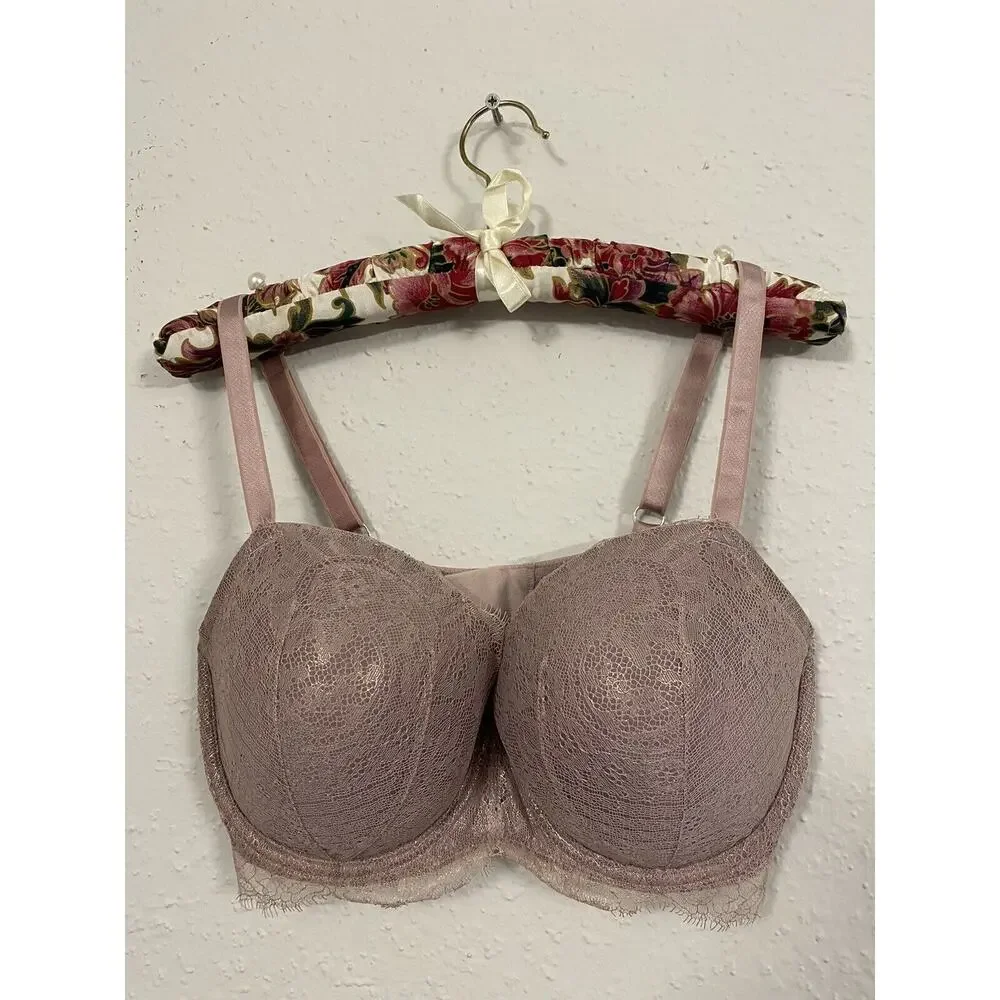 Victoria's Secret SEXY LUX EYELASH Bra Women's 34DDD Dream Angels Purple Lace